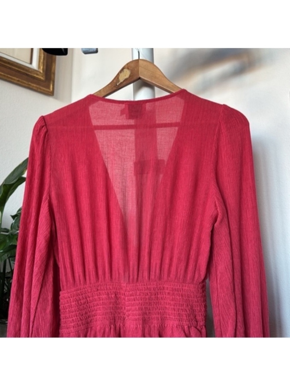Hello Molly  Lost Somebody Gauze Long Sleeve Mini Dress Sz S/4 Front Tie Ruffles - Picture 15 of 16